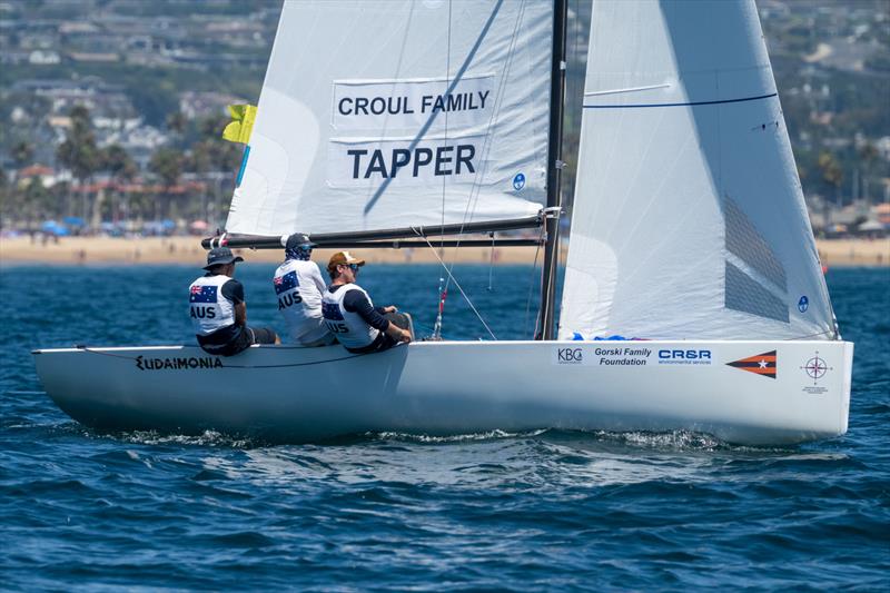 Skipper Cole Tapper with crew Jack Frewin and Hamish Vass - 58th Governor's Cup International Youth Match Racing Championship Day 3 - photo © Tom Walker