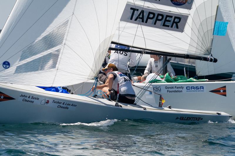 Skipper Cole Tapper (AUS) with crew Jack Frewin and Hamish Vass  - 58th Governor's Cup International Youth Match Racing Championship Day 4 photo copyright Tom Walker taken at Balboa Yacht Club and featuring the Match Racing class