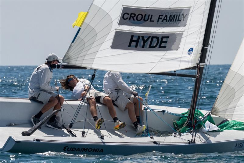 Skipper Josh Hyde (NZL) with crew Zach Fong and Nick Drummond - 58th Governor's Cup International Youth Match Racing Championship Day 4 photo copyright Tom Walker taken at Balboa Yacht Club and featuring the Match Racing class