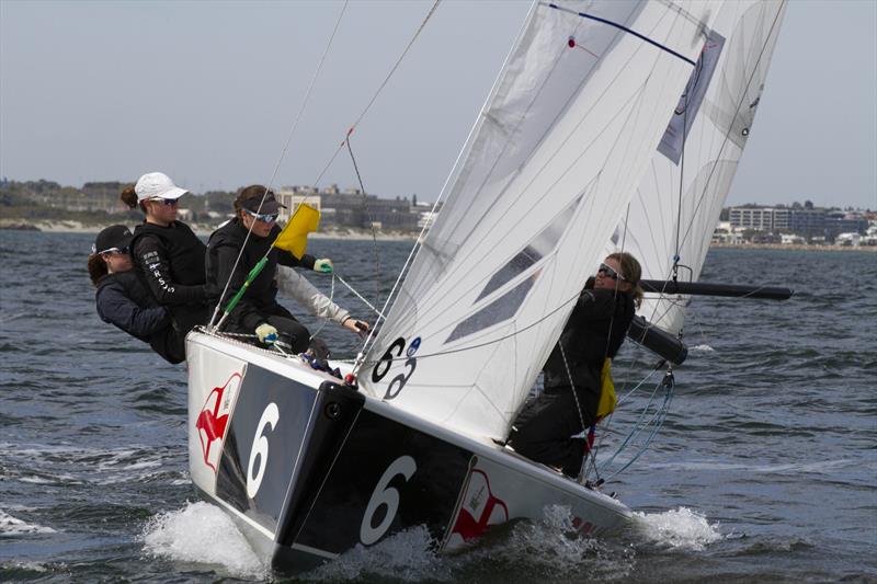 Harriet McLachlan and team during the final of the Australian Women's National Match Racing Championship - photo © Bernie Kaaks