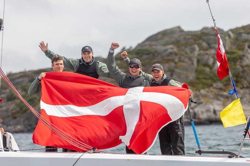 Denmark's Jeppe Borch (pictured far right) and team winning the 2025 Match Cup Marstrand - photo © Wilhelm Eriksson