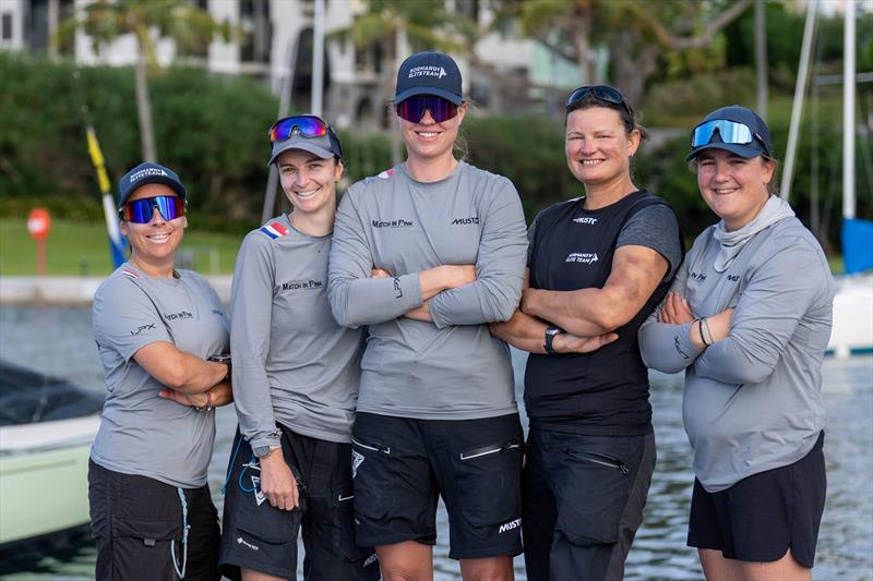 Defending Women's Match Racing World Champion Pauline Courtois, FRA (pictured far left) and her Match in Pink by Normandy Elite Team  - photo © Ian Roman / WMRT