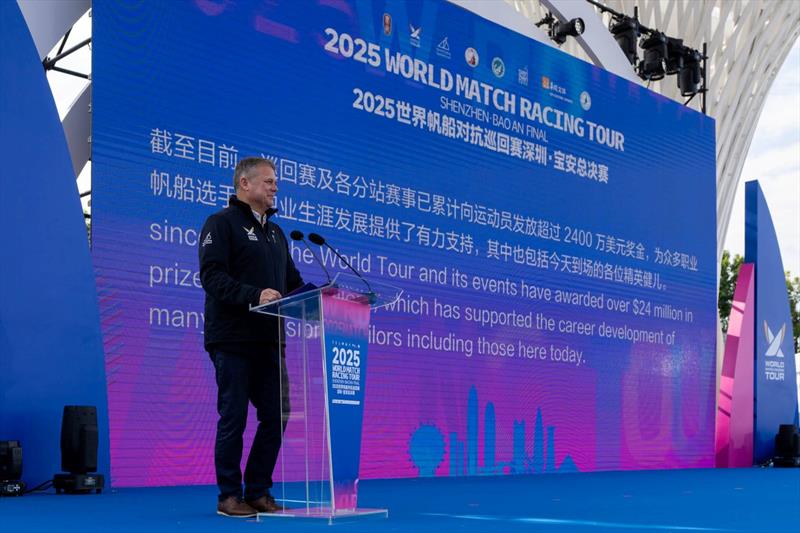 WMRT Executive Director James Pleasance welcomes WMRT to Shenzhen Bao'an at the Opening Ceremony - photo © Ian Roman / WMRT