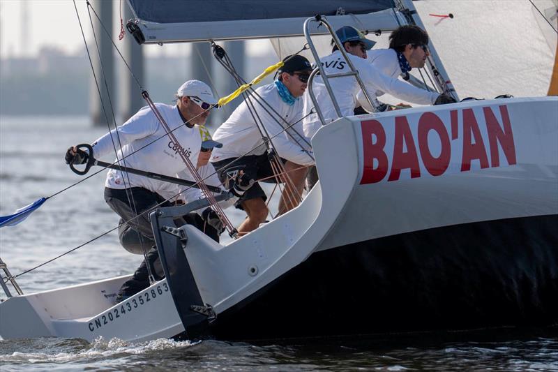 Denmark's Jeppe Borch (pictured far right) and team winning the 2025 Match Cup Marstrand - photo © Ian Roman / WMRT