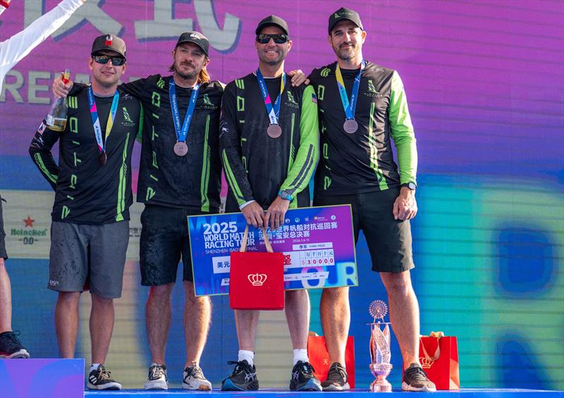 3rd Place and overall 2025 Tour Points Champions Riptide Racing (l-r) Joachim Aschenbrenner, Matthew Cornwell, Malcolm Parker, Chris Poole at the 2025 World Match Racing Tour Final - photo © Ian Roman / WMRT