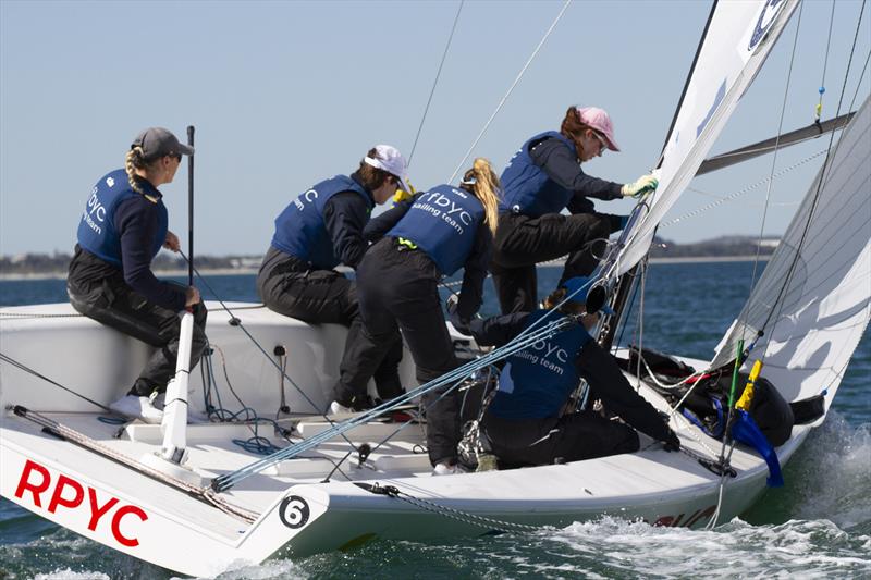 Mia Lovelady (RFBYC) - Australian Women's Match Racing Championship photo copyright Bernie Kaaks taken at Fremantle Sailing Club and featuring the Match Racing class