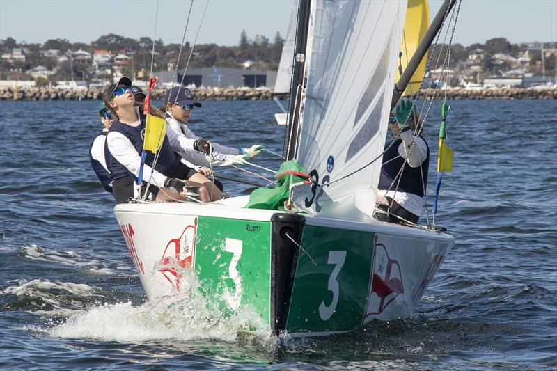 Nia Jerwood (FSC) - Australian Women's Match Racing Championship photo copyright Bernie Kaaks taken at Fremantle Sailing Club and featuring the Match Racing class