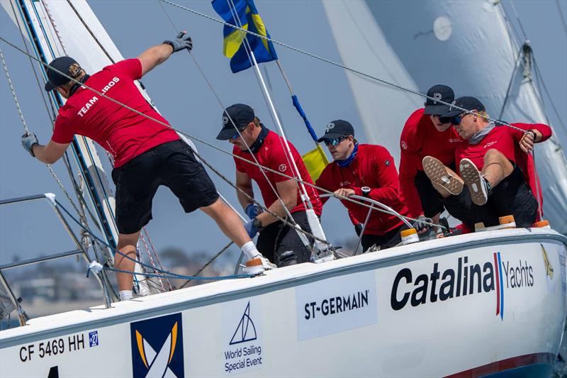 Oscar Engström, SWE, on day 2 of the 61st Congressional Cup at Long Beach Yacht Club - photo © Ian Roman / WMRT
