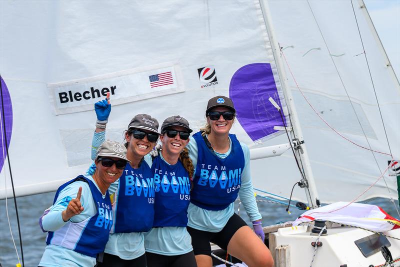 Team BAAM (l-r) Allie Blecher, Beka Schiff, Ali Blumenthal Stokes, Katja Sertl at the Santa Maria Cup, Stage 2 of the 2026 Women's World Match Racing Tour - photo © Ted Morgan