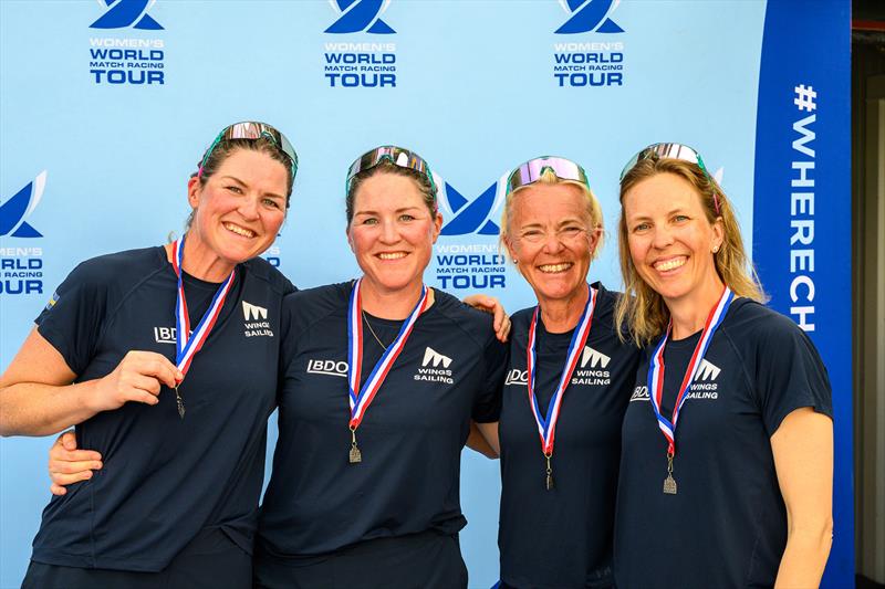 2nd Place WINGS Sailing/SWE (l-r) Linnea Wennergren, Annie Wennergren, Annika Carlunger, Anna Östling at the Santa Maria Cup, Stage 2 of the 2026 Women's World Match Racing Tour - photo © Ted Morgan