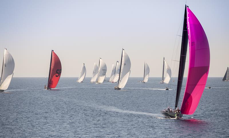 Sir Peter Ogden's Maxi 72 Jethou at the front of the fleet on day 1 of the 2017 Giraglia Rolex Cup in Saint-Tropez photo copyright Rolex / Kurt Arrig taken at Société Nautique de Saint-Tropez and featuring the Maxi 72 Class class