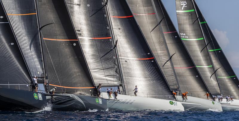 Maxi 72 fleet lines up for the start of the coastal race on day 4 of the Maxi Yacht Rolex Cup - photo © Rolex / Studio Borlenghi