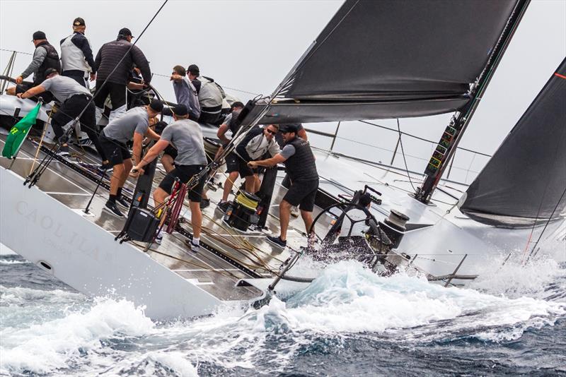 Alex Schaerer's Maxi 72 Caol Ila R was ahead until the wind died today. - 2019 Rolex Giraglia photo copyright IMA / Studio Borlenghi taken at Yacht Club Italiano and featuring the Maxi 72 Class class