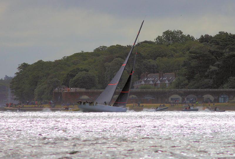 The 2023 Round the Island Race fleet pass through the Hurst narrows photo copyright Sam Jardine taken at Island Sailing Club, Cowes and featuring the Maxi 72 Class class