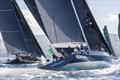 The 100ft Magic Carpet Cubed versus the 77ft Jethou on day 3 of the IMA Maxi Europeans © IMA / Studio Borlenghi 