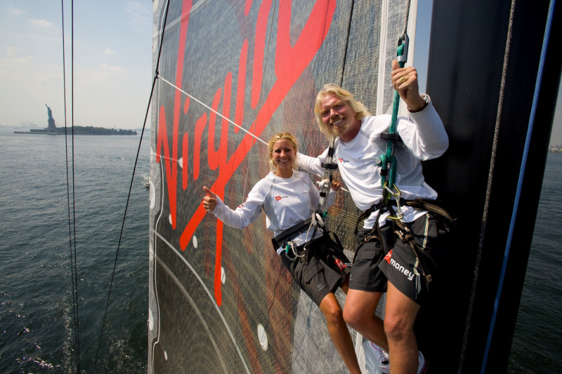 Holly & Sir Richard Branson at the beginning of their transatlantic record attempt photo copyright Virgin Money taken at  and featuring the Maxi class
