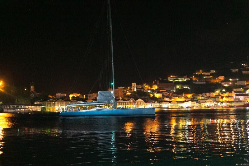 British Maxi, Leopard 3 makes her way to Port Louis Marina after completing the 2016 RORC Transatlantic Race photo copyright RORC / Arthur Daniel taken at Royal Ocean Racing Club and featuring the Maxi class