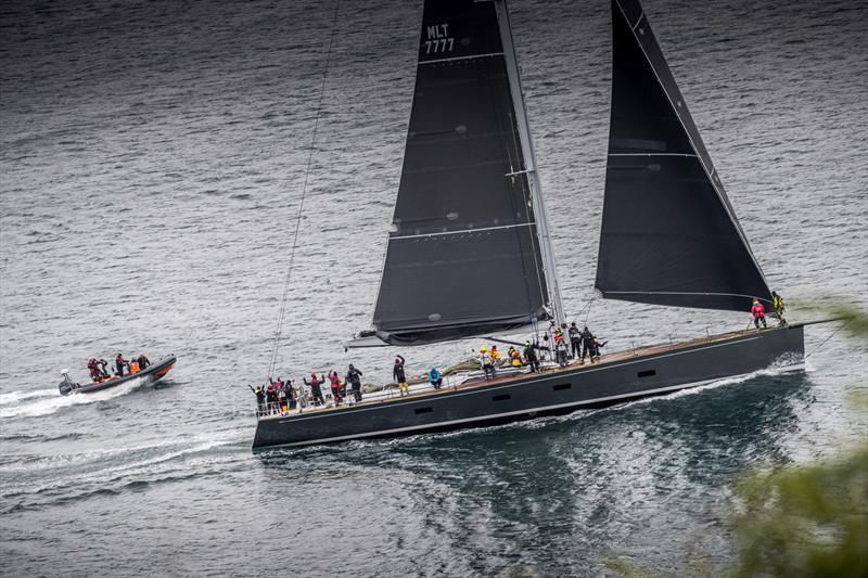 Michael Cotter SWS 94 'Windfall' takes line honours in the Volvo Dun Laoghaire to Dingle Race photo copyright Richard & Rachel / Ocean Images taken at  and featuring the Maxi class