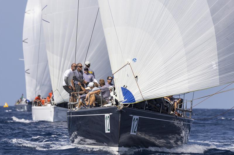 In the Mini Maxi Racer-Cruisers, Stephen Cucchiaro's Swan 601 Flow won both windward-leeward races on day 2 of the Maxi Yacht Rolex Cup photo copyright Studio Borlenghi / International Maxi Association taken at Yacht Club Costa Smeralda and featuring the Maxi class
