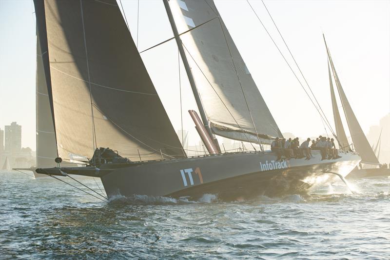 InfoTrack put on a masterclass start in the Cabbage Tree Island Race photo copyright CYCA / Hamish Hardy taken at Cruising Yacht Club of Australia and featuring the Maxi class