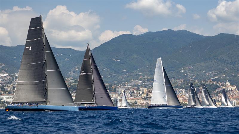 Upwind start for the maxi fleet competing in the Rolex Giraglia 2021 photo copyright IMA / Studio Borlenghi taken at Yacht Club Sanremo and featuring the Maxi class