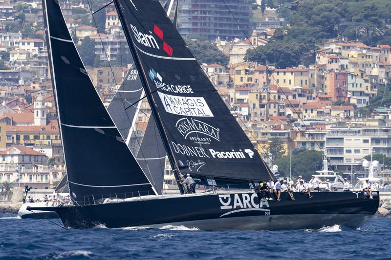 Based on her IRC rating of 1.847, Furio Benussi's ARCA SGR should be first home into Genoa in the Rolex Giraglia 2021 photo copyright IMA / Studio Borlenghi taken at Yacht Club Sanremo and featuring the Maxi class