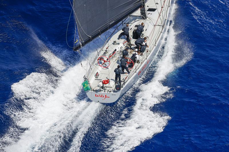 Hungarian Márton Józsa's Wild Joe lit up and heading for Genoa during the Rolex Giraglia 2021 photo copyright ROLEX / Studio Borlenghi taken at Yacht Club Italiano and featuring the Maxi class