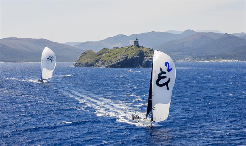 Leaps & Bounds 2 leads Inti 3 around the Giraglia rock during the Rolex Giraglia 2021 - photo © ROLEX / Studio Borlenghi