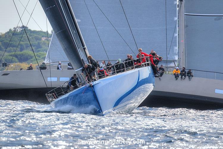 Maxis in the Mistral at Les Voiles de Saint-Tropez photo copyright Ingrid Abery / www.ingridabery.com taken at Société Nautique de Saint-Tropez and featuring the Maxi class