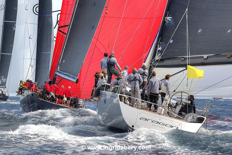 Maxis in the Mistral at Les Voiles de Saint-Tropez photo copyright Ingrid Abery / www.ingridabery.com taken at Société Nautique de Saint-Tropez and featuring the Maxi class