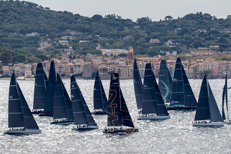 Maxis in the Mistral at Les Voiles de Saint-Tropez photo copyright Gilles Martin-Raget taken at Société Nautique de Saint-Tropez and featuring the Maxi class