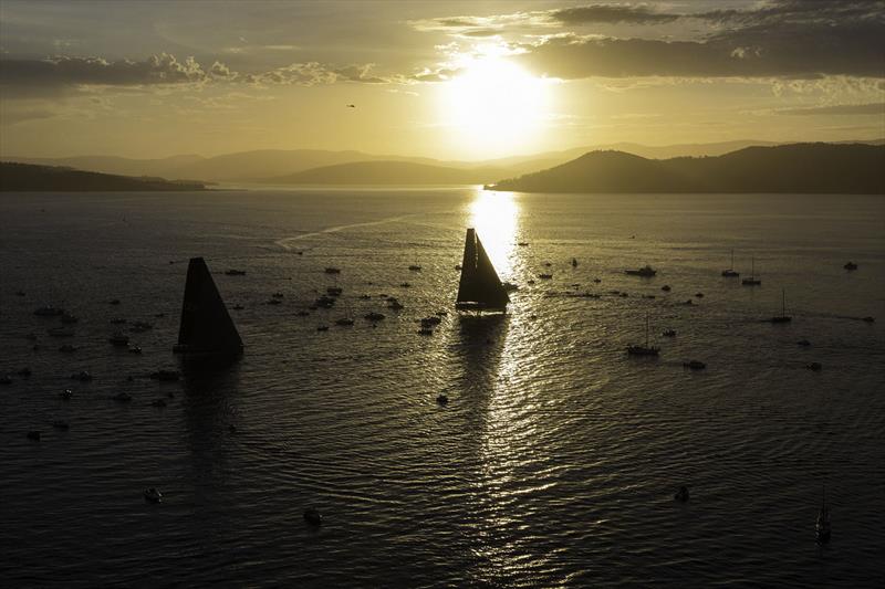 LDV Comanche in a beam of sunlight, as Wild Oats XI begins to rein her in. - photo © Andrea Francolini
