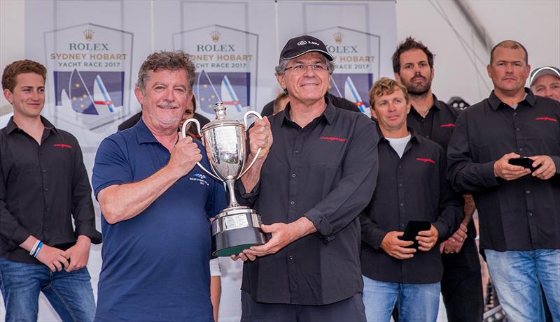 2017 RSHYR Line Honours winner awarded by CYCA Commodore John Markos -Jim Cooney's LDV Comanche - photo © Crosbie Lorimer