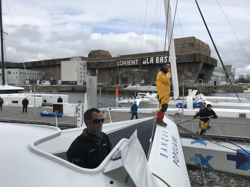 First sail - Maxi Banque Populaire IX. Skipper, Armal Le Cleac'h. - photo © Team Banque Populaire IX