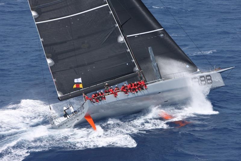 George David's Maxi Rambler 88 ahead of the Bermuda start photo copyright Tim Wright taken at Royal Bermuda Yacht Club and featuring the Maxi class