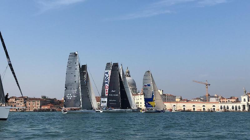 On the start line at the Venice Hospitality Challenge photo copyright Giuseppe Cassalia taken at  and featuring the Maxi class