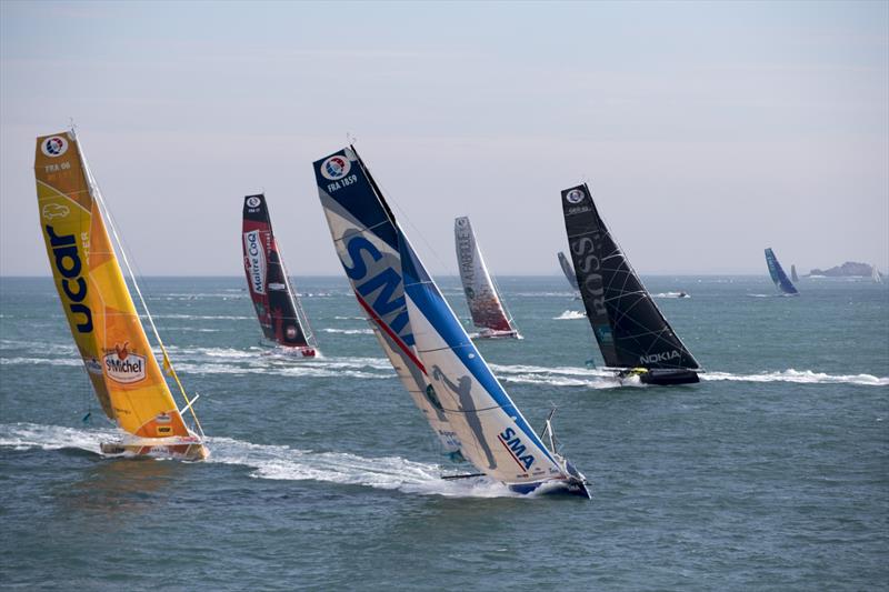  - Start, Route du Rhum - Gouadeloupe 2018 photo copyright ALEXIS COURCOUX taken at  and featuring the Maxi class
