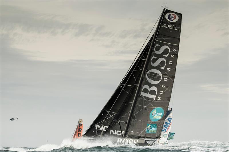 The Route du Rhum . St Malo. France British yachtsman Alex Thomson in action onboard his IMOCA Open60 race yacht 'Hugo Boss'  - photo © Lloyd Images