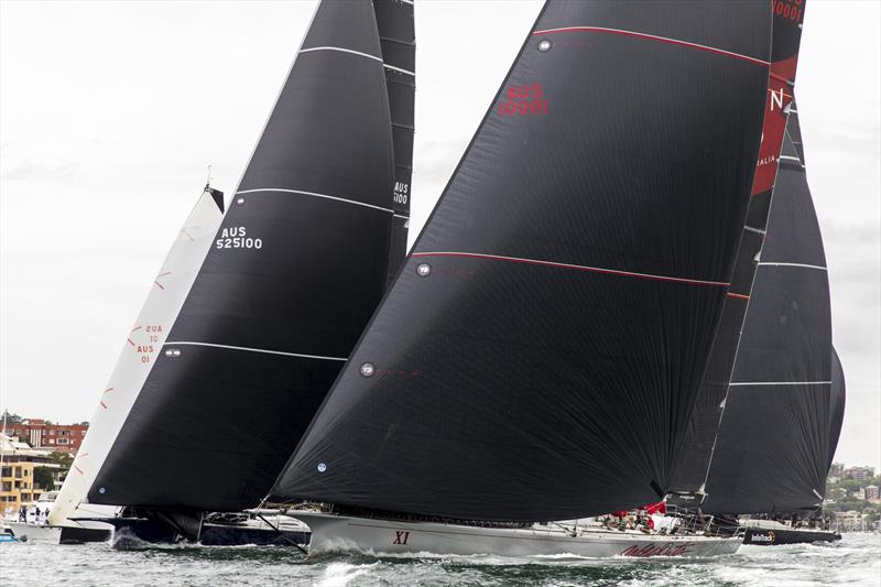 Just inching away from the start and then consolidating her lead all the way around Sydney Harbour - Wild Oats XI photo copyright Andrea Francolini taken at Cruising Yacht Club of Australia and featuring the Maxi class