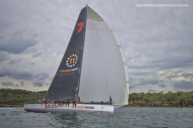 All girl team onboard Wild Oats X - 11th Hour Racing  photo copyright Beth Morley / www.sportsailingphotography.com taken at Cruising Yacht Club of Australia and featuring the Maxi class