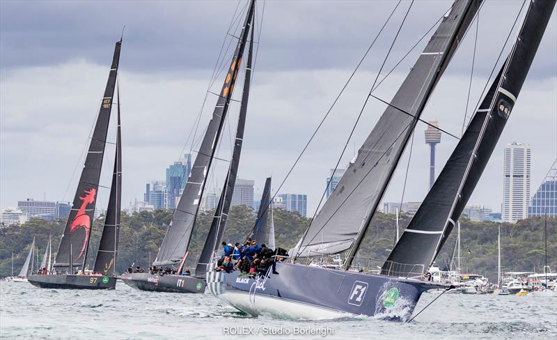 Black Jack, Infotrack and Scallywag - 2018 Grinders Coffee SOLAS Big Boat Challenge photo copyright Carlo Borlenghi / Rolex taken at Cruising Yacht Club of Australia and featuring the Maxi class