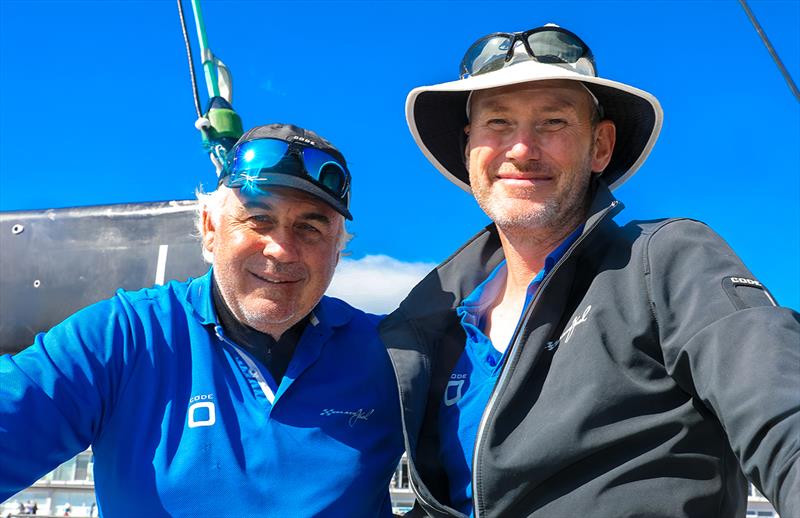 Brad Butterworth (tactician) and Tom Addis (navigator) aboard Black Jack photo copyright Crosbie Lorimer taken at Cruising Yacht Club of Australia and featuring the Maxi class
