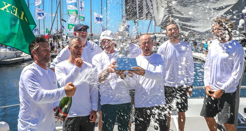 Alive Yachting claim the Tattersall's Cup for the overall win under IRC rating in the 2018 Sydney Hobart race - photo © Crosbie Lorimer