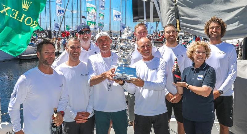 Alive Yachting claim the Tattersall's Cup for the overall win under IRC rating in the 2018 Sydney Hobart race - photo © Crosbie Lorimer