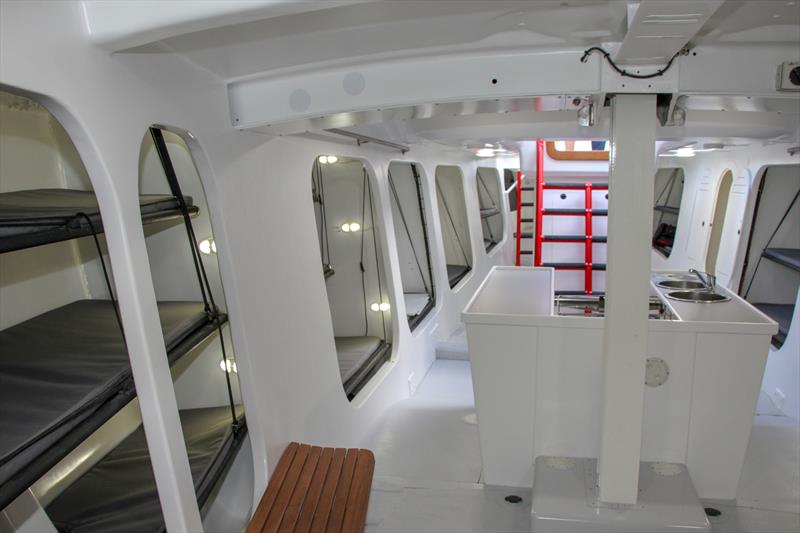  Looking aft - the mast is deck stepped sitting on the white vertical support in the centre of the photo - Lion New Zealand - Relaunch - March 11, 2019 photo copyright Richard Gladwell taken at Royal New Zealand Yacht Squadron and featuring the Maxi class