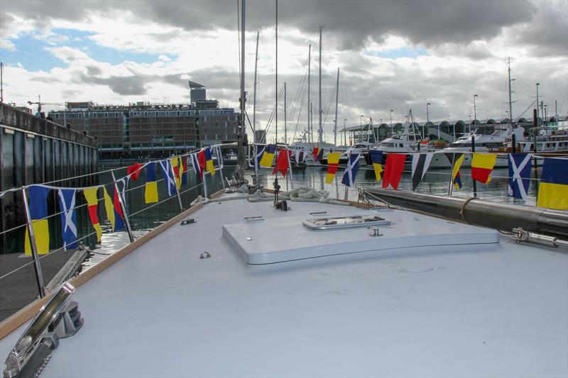 Lion New Zealand featured a large foredeck hatch for sail handling - with now a smaller insert hatch fitted - Lion New Zealand - Relaunch - March 11, 2019 photo copyright Richard Gladwell taken at Royal New Zealand Yacht Squadron and featuring the Maxi class