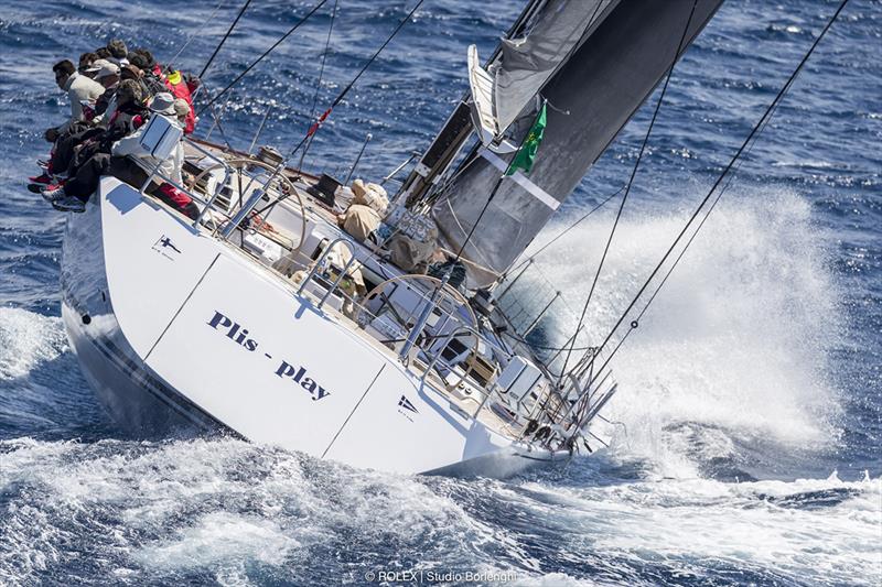 The Spanish Swan 80 Plis Play leads the Maxi Cruiser-Racer division - Rolex Capri Sailing Week - photo © Rolex / Studio Borlenghi