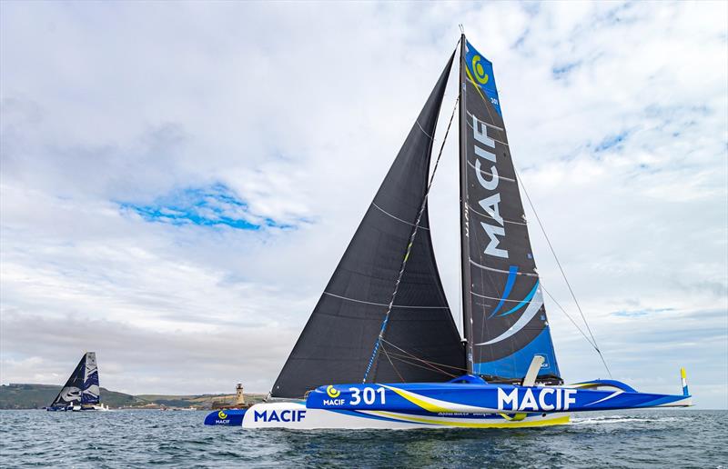 Macif and Gitana 17 finished just 59 seconds apart after 608nm of racing - Rolex Fastnet Race - August 2019 photo copyright Carlo Borlenghi / Rolex taken at Royal Ocean Racing Club and featuring the Maxi class