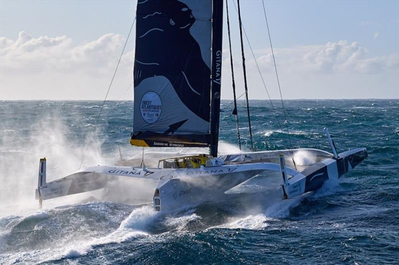 Gitana, Maxi Edmond de Rothschild at Brest Atlantiques photo copyright Yvan Zedda / Gitana SA taken at  and featuring the Maxi class