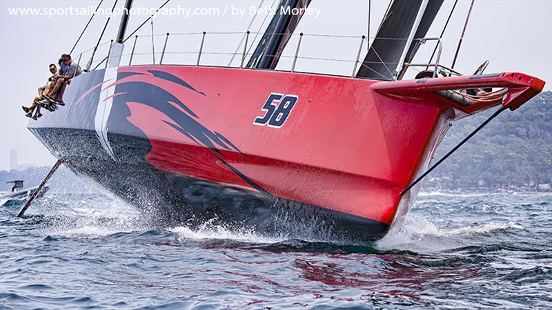 Comanche practising for the 75th Rolex Sydney to Hobart Yacht Race - photo © Beth Morley / www.sportsailingphotography.com